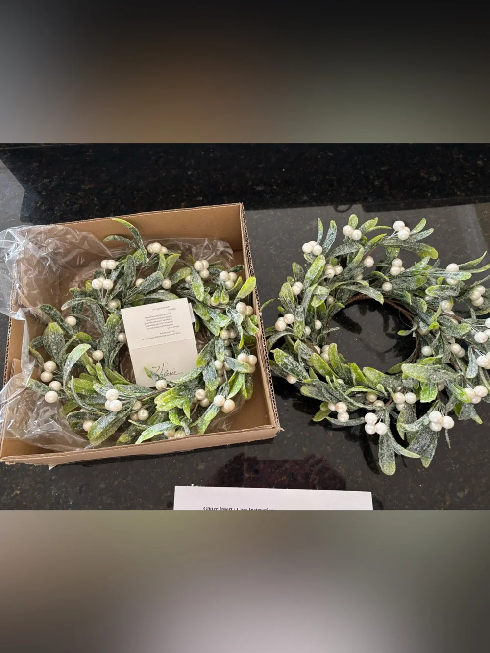 Brand new, never used Frosted Green Holiday Candle Wreath Set - Home Holiday